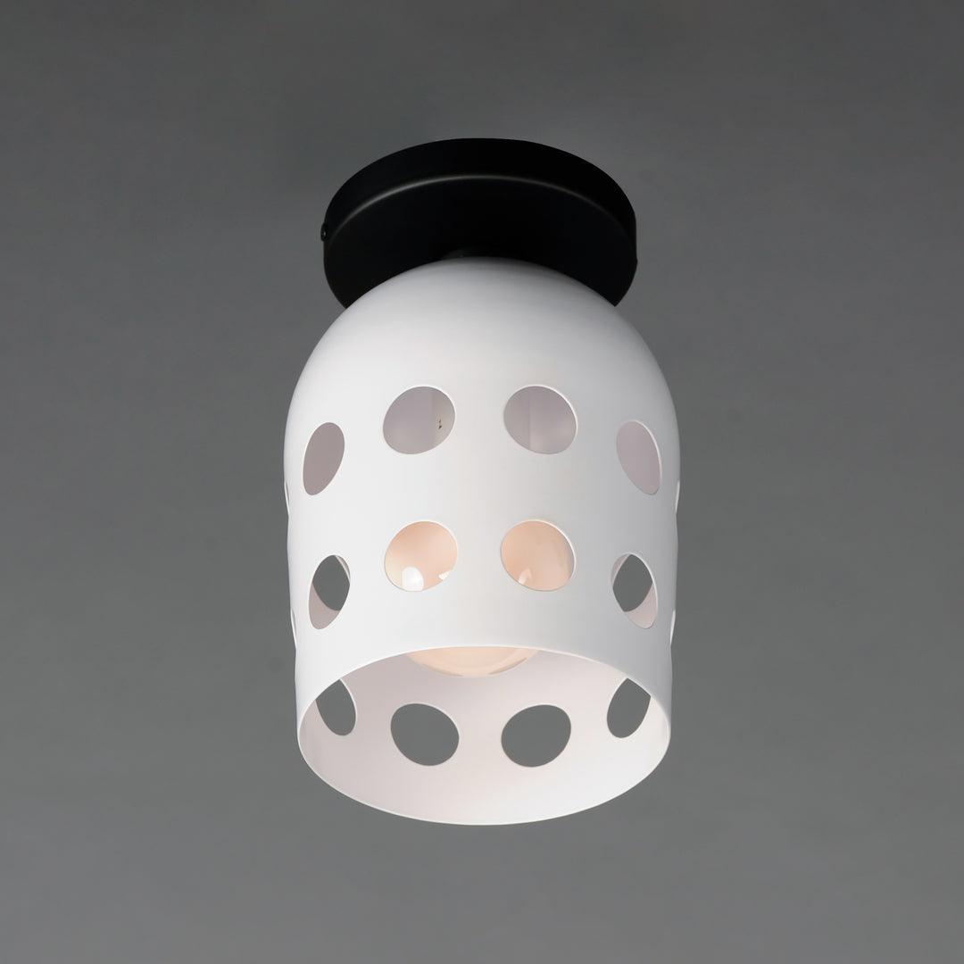 Black with White Dot Open Hole Shade Flush Mount - LV LIGHTING