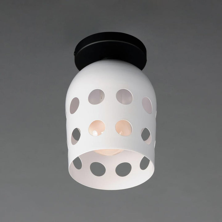 Black with White Dot Open Hole Shade Flush Mount - LV LIGHTING