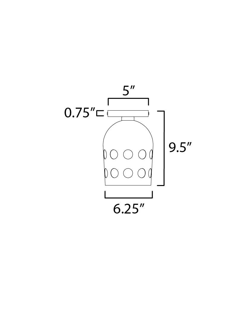 Black with White Dot Open Hole Shade Flush Mount - LV LIGHTING