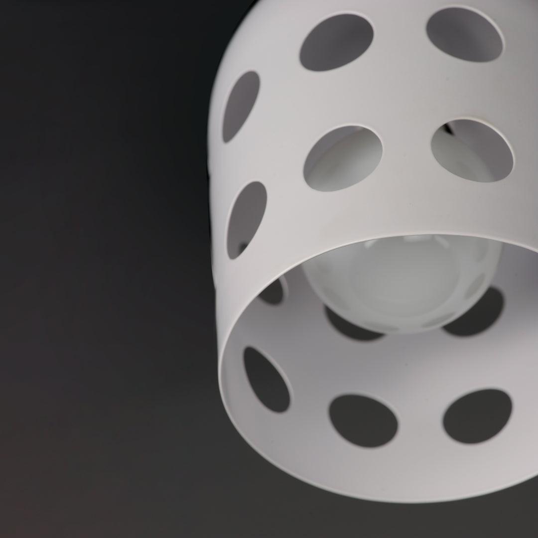 Black with White Dot Open Hole Shade Flush Mount - LV LIGHTING