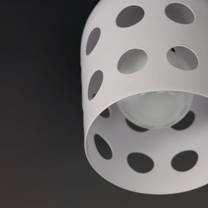 Black with White Dot Open Hole Shade Flush Mount - LV LIGHTING