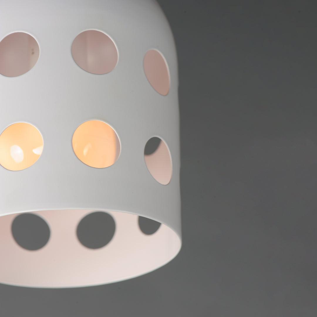 Black with White Dot Open Hole Shade Flush Mount - LV LIGHTING