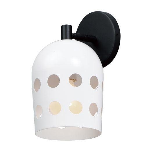 Black with White Dot Open Hole Shade Adjustable Wall Sconce - LV LIGHTING