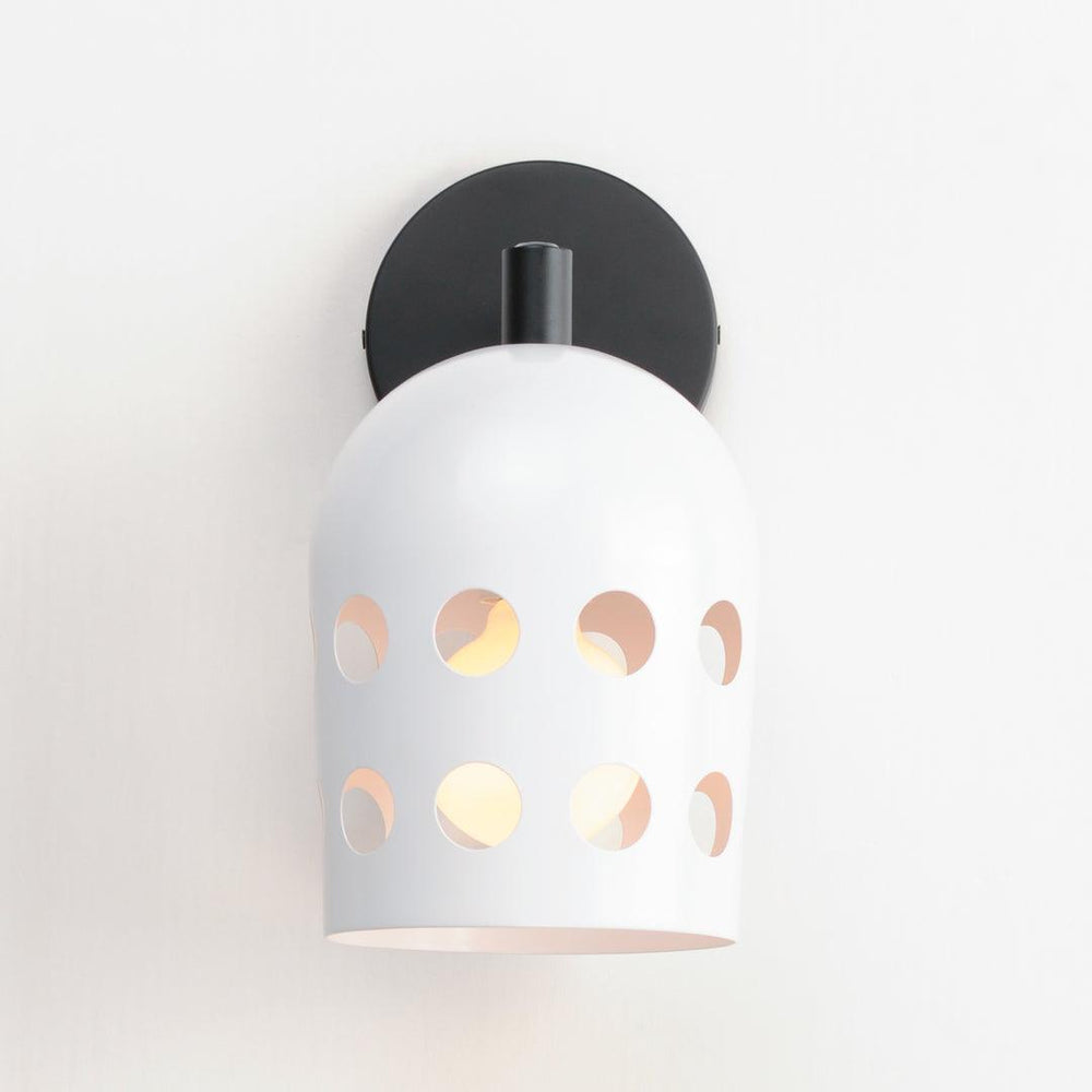 Black with White Dot Open Hole Shade Adjustable Wall Sconce - LV LIGHTING