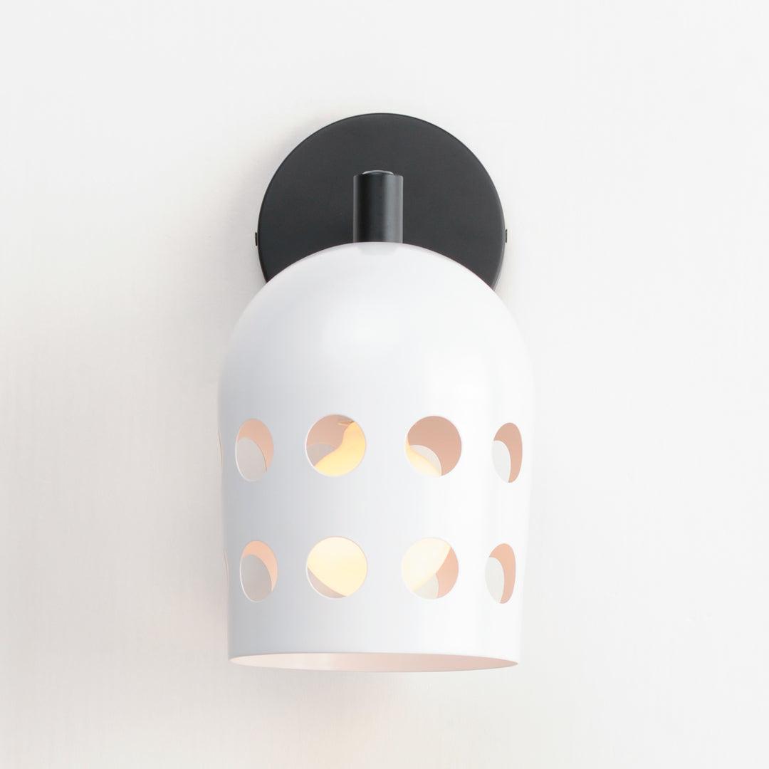 Black with White Dot Open Hole Shade Adjustable Wall Sconce - LV LIGHTING