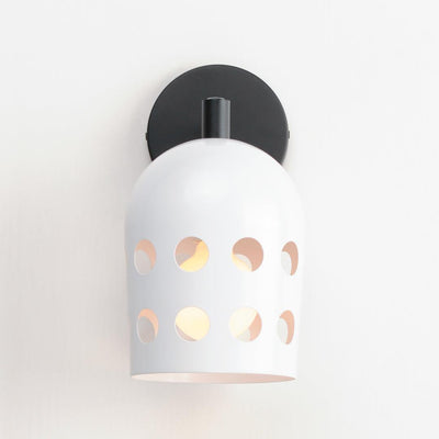 Black with White Dot Open Hole Shade Adjustable Wall Sconce - LV LIGHTING