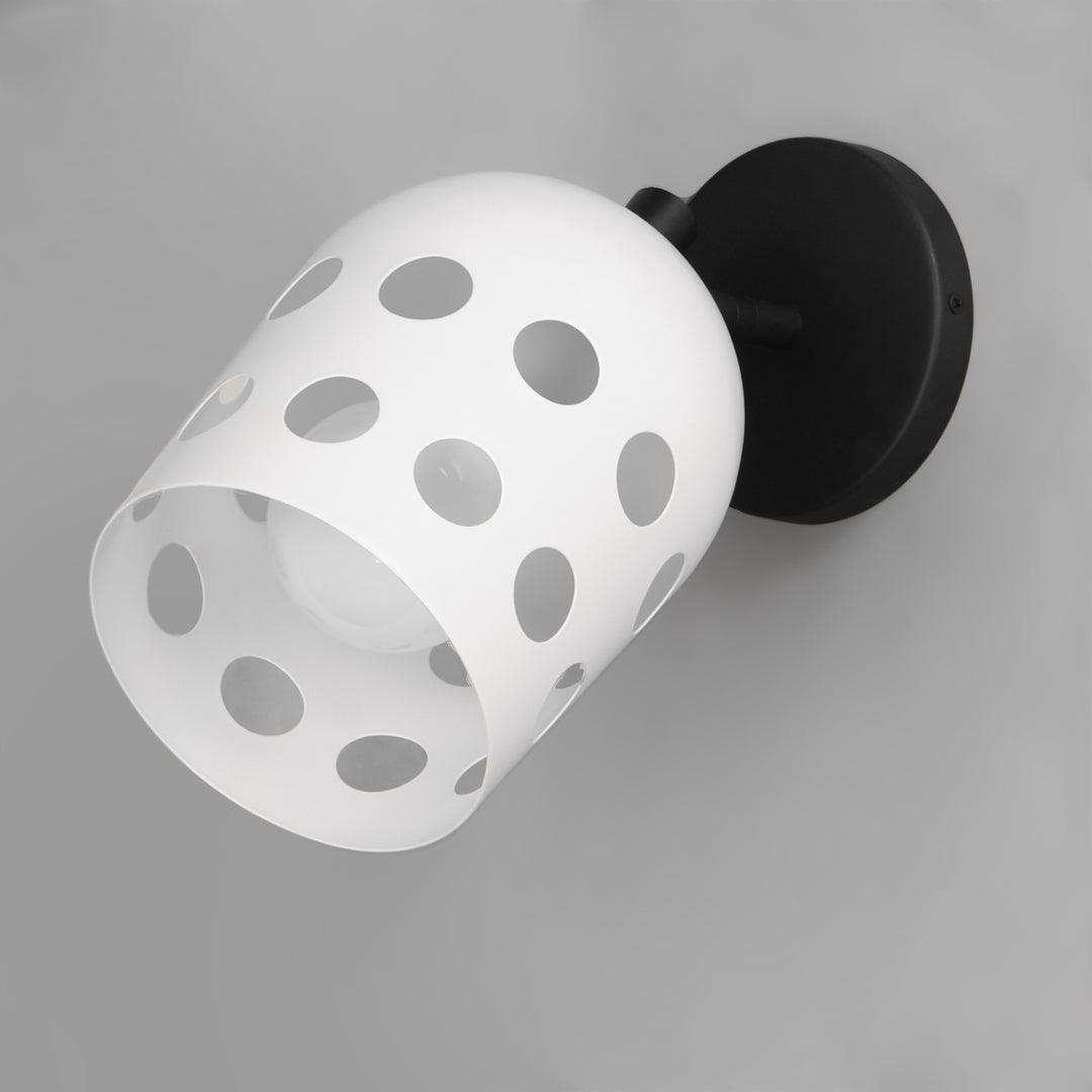 Black with White Dot Open Hole Shade Adjustable Wall Sconce - LV LIGHTING