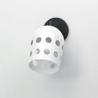 Black with White Dot Open Hole Shade Adjustable Wall Sconce - LV LIGHTING