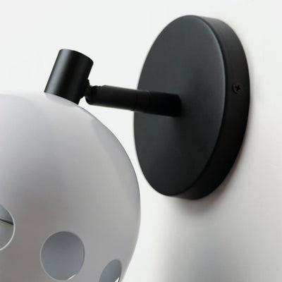 Black with White Dot Open Hole Shade Adjustable Wall Sconce - LV LIGHTING