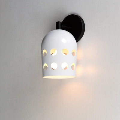 Black with White Dot Open Hole Shade Adjustable Wall Sconce - LV LIGHTING