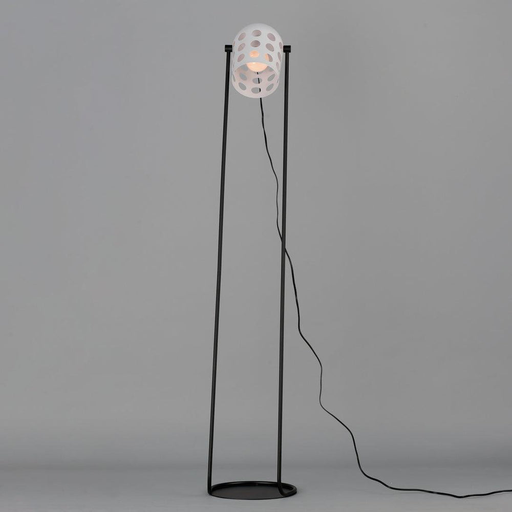 Black with White Dot Open Hole Shade Floor Lamp - LV LIGHTING
