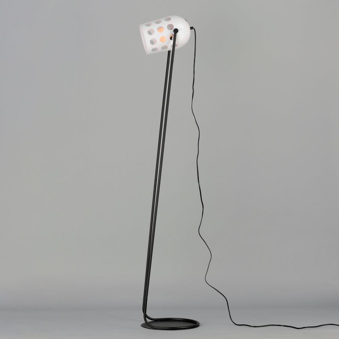 Black with White Dot Open Hole Shade Floor Lamp - LV LIGHTING