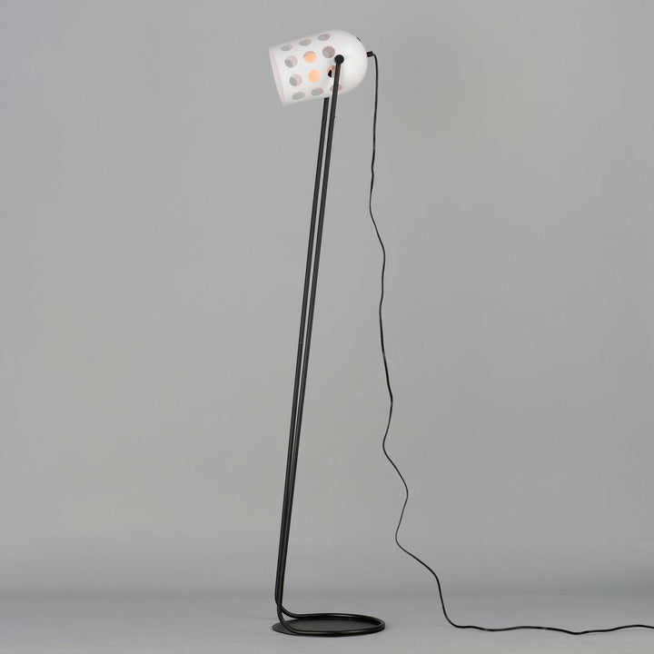 Black with White Dot Open Hole Shade Floor Lamp - LV LIGHTING