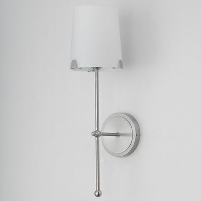Steel Rod with Glass Shade Wall Sconce