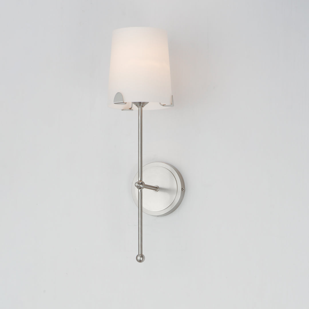 Steel Rod with Glass Shade Wall Sconce