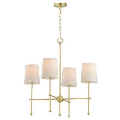 Steel Rod with Satin Glass Shade Chandelier