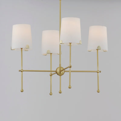 Steel Rod with Satin Glass Shade Chandelier