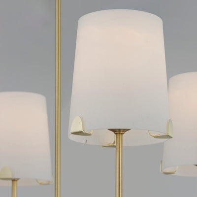 Steel Rod with Satin Glass Shade Chandelier