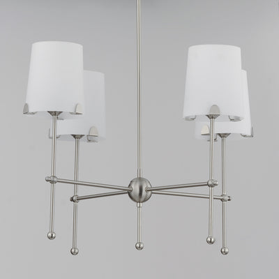 Steel Rod with Satin Glass Shade Chandelier