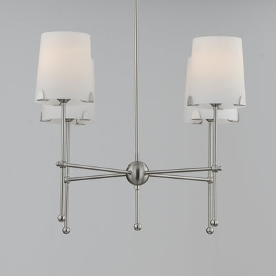 Steel Rod with Satin Glass Shade Chandelier