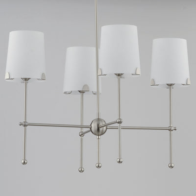 Steel Rod with Satin Glass Shade Chandelier