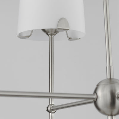 Steel Rod with Satin Glass Shade Chandelier