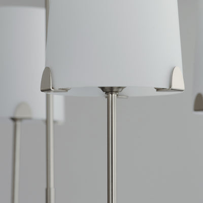 Steel Rod with Satin Glass Shade Chandelier