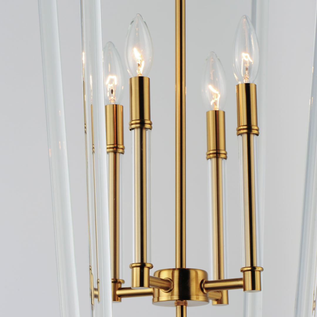 Steel with Clear Glass Rod Frame Chandelier