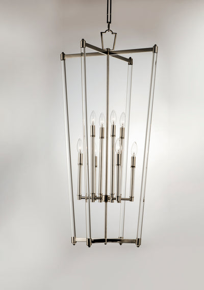 Steel with Clear Glass Rod Frame Chandelier