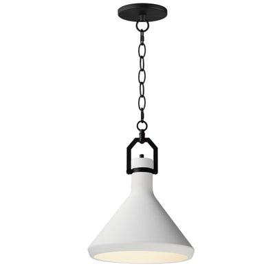 Steel Frame with Plaster Conical Shade Pendant