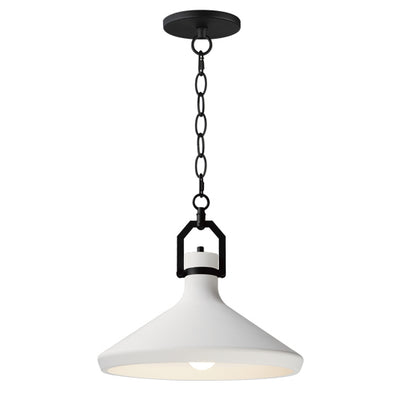 Steel Frame with Plaster Conical Shade Pendant