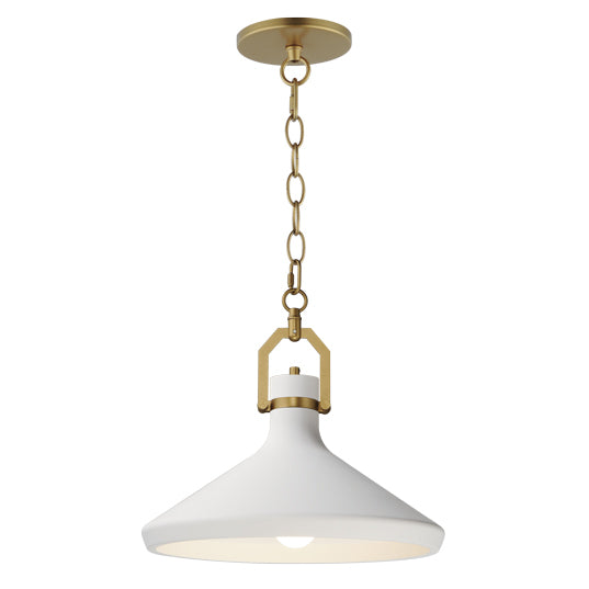 Steel Frame with Plaster Conical Shade Pendant