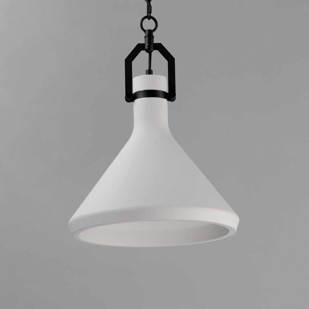 Steel Frame with Plaster Conical Shade Pendant