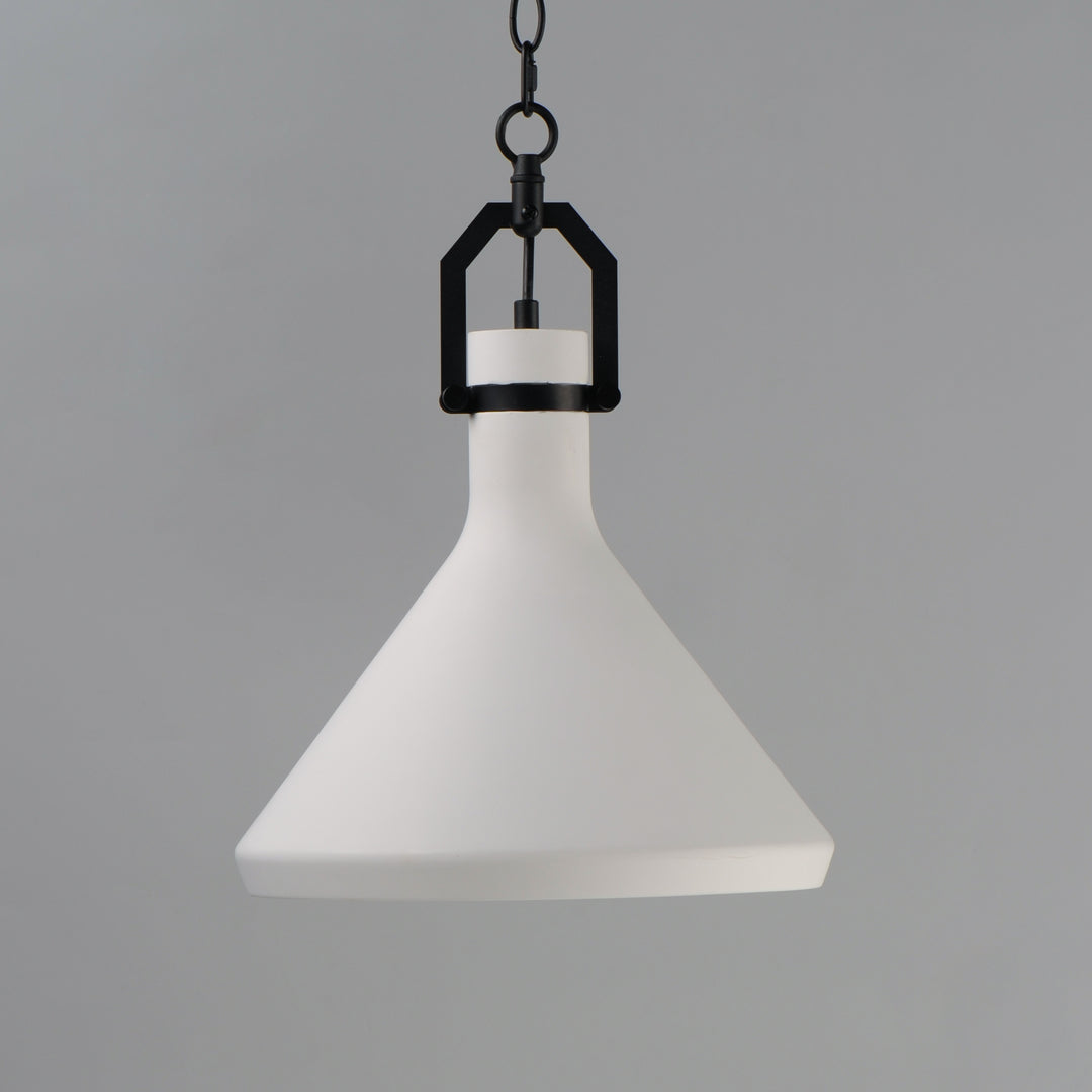 Steel Frame with Plaster Conical Shade Pendant