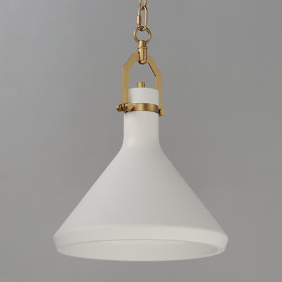 Steel Frame with Plaster Conical Shade Pendant