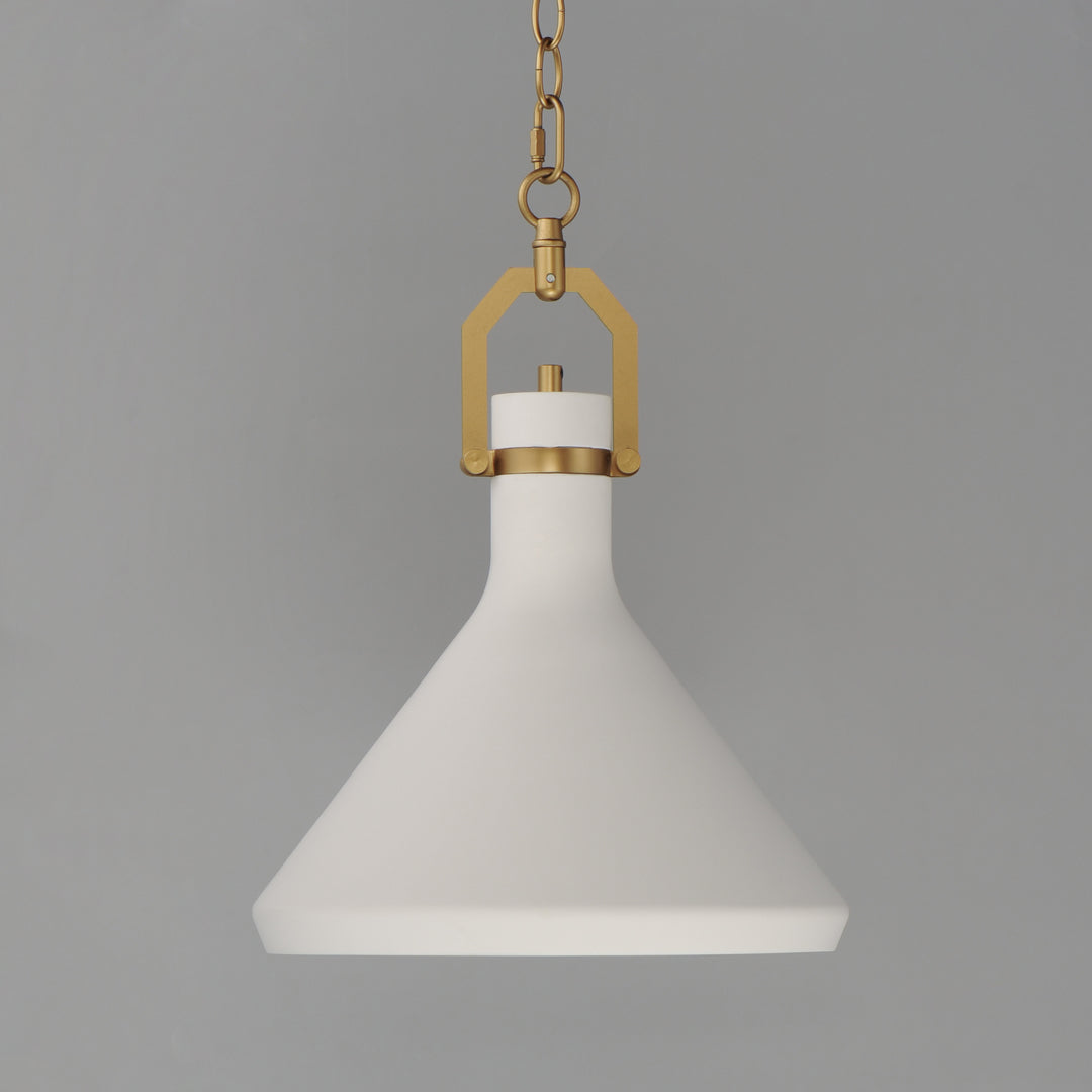 Steel Frame with Plaster Conical Shade Pendant