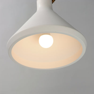 Steel Frame with Plaster Conical Shade Pendant