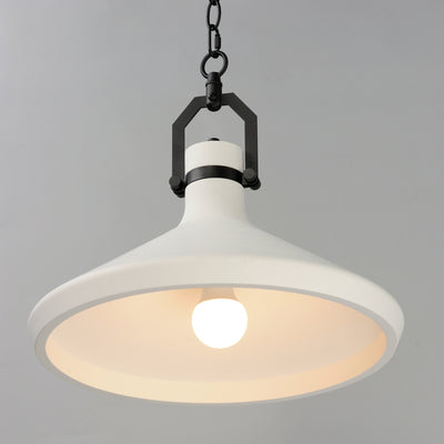 Steel Frame with Plaster Conical Shade Pendant