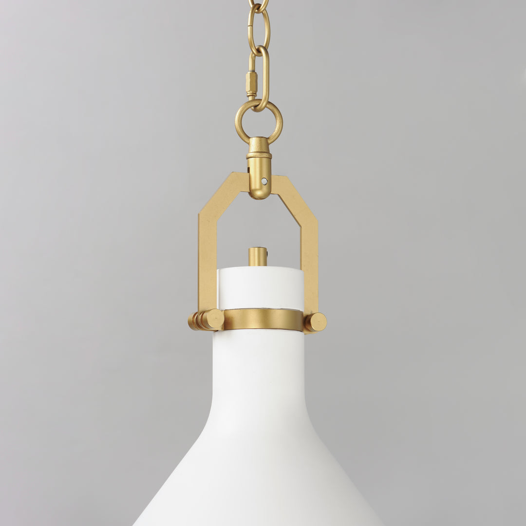 Steel Frame with Plaster Conical Shade Pendant