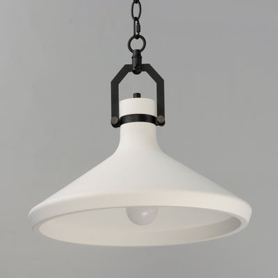 Steel Frame with Plaster Conical Shade Pendant