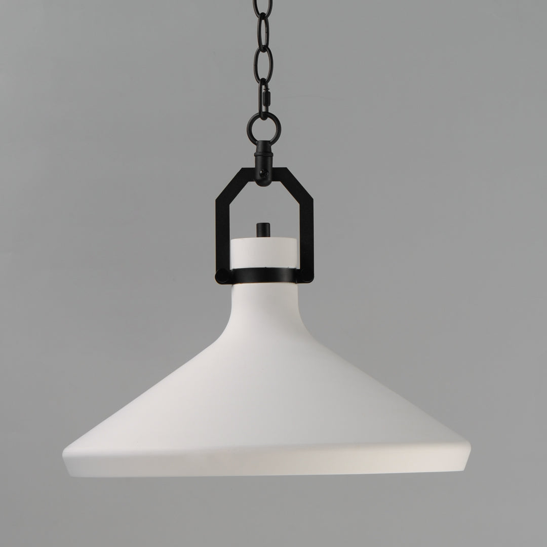 Steel Frame with Plaster Conical Shade Pendant