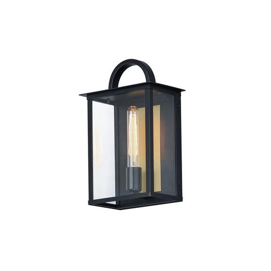 Black and Brass Frame with Clear Glass Shade Outdoor Wall Sconce - LV LIGHTING