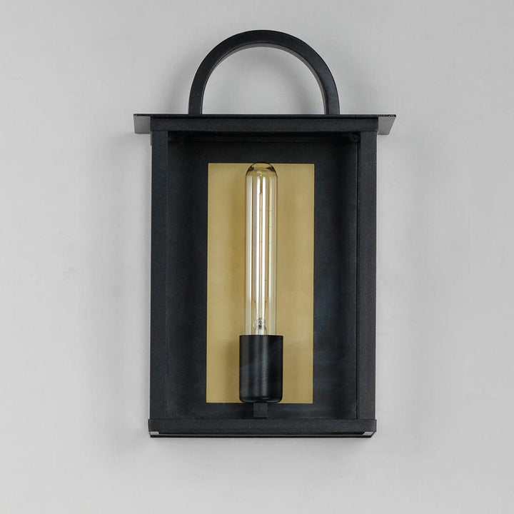 Black and Brass Frame with Clear Glass Shade Outdoor Wall Sconce - LV LIGHTING