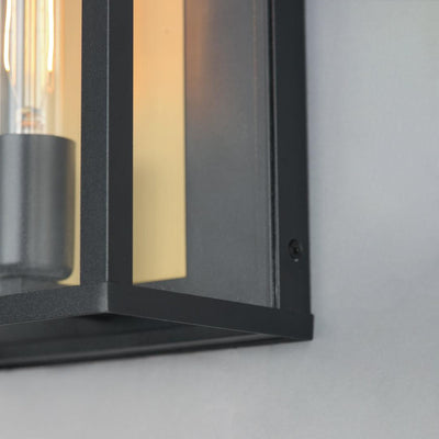 Black and Brass Frame with Clear Glass Shade Outdoor Wall Sconce - LV LIGHTING