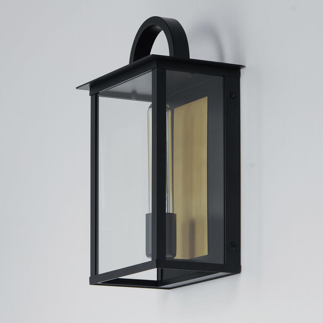 Black and Brass Frame with Clear Glass Shade Outdoor Wall Sconce - LV LIGHTING