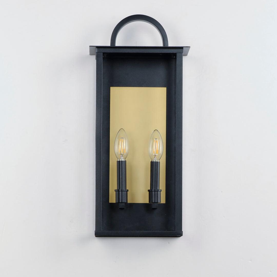 Black and Brass Frame with Clear Glass Shade Outdoor Wall Sconce - LV LIGHTING