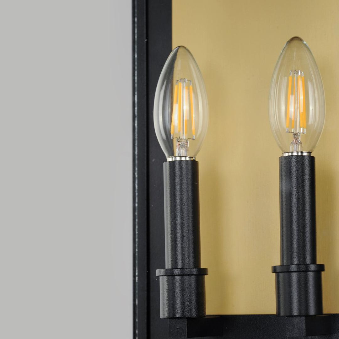 Black and Brass Frame with Clear Glass Shade Outdoor Wall Sconce - LV LIGHTING