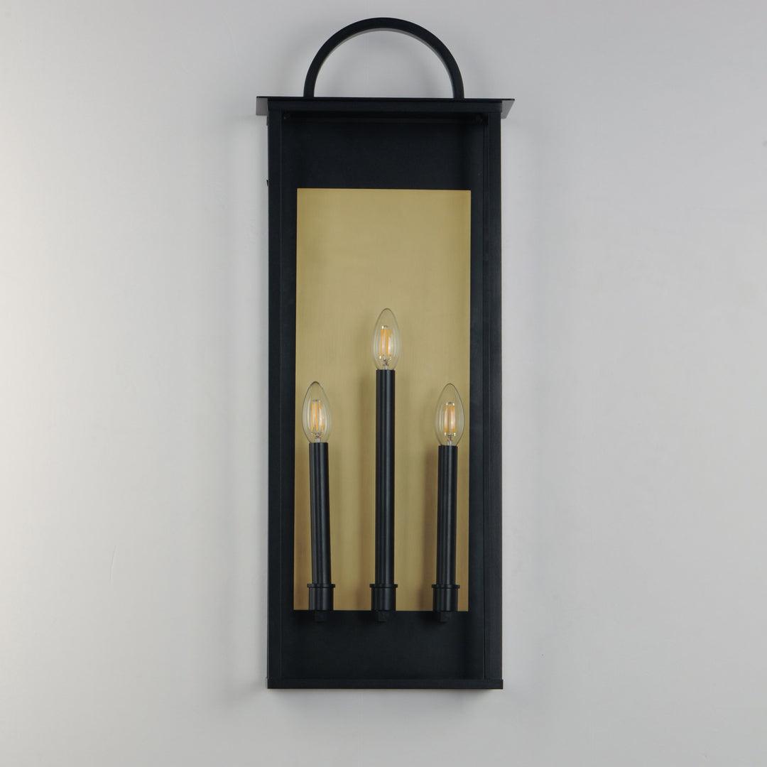 Black and Brass Frame with Clear Glass Shade Outdoor Wall Sconce - LV LIGHTING