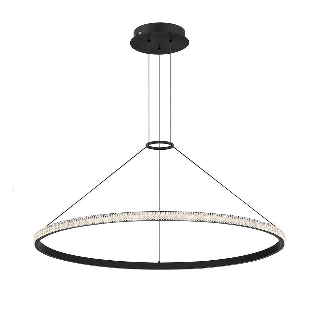 LED Black Frame with Crystaline Acrylic Diffuser Single Ring Chandelier - LV LIGHTING