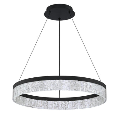 LED Black Frame with ICE Acrylic Ring Chandelier - LV LIGHTING